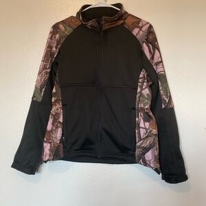 Guide Gear full zip up pink camo pocket fleece lined jacket coat medium